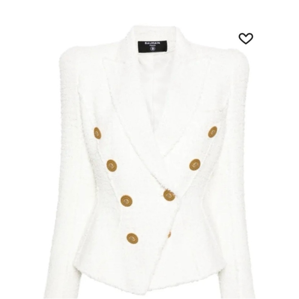 Balmain White Blazer with Gold Buttons
